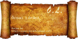 Ócsai Lóránt névjegykártya