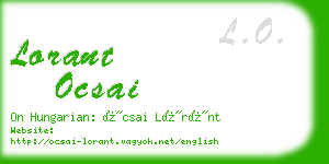 lorant ocsai business card